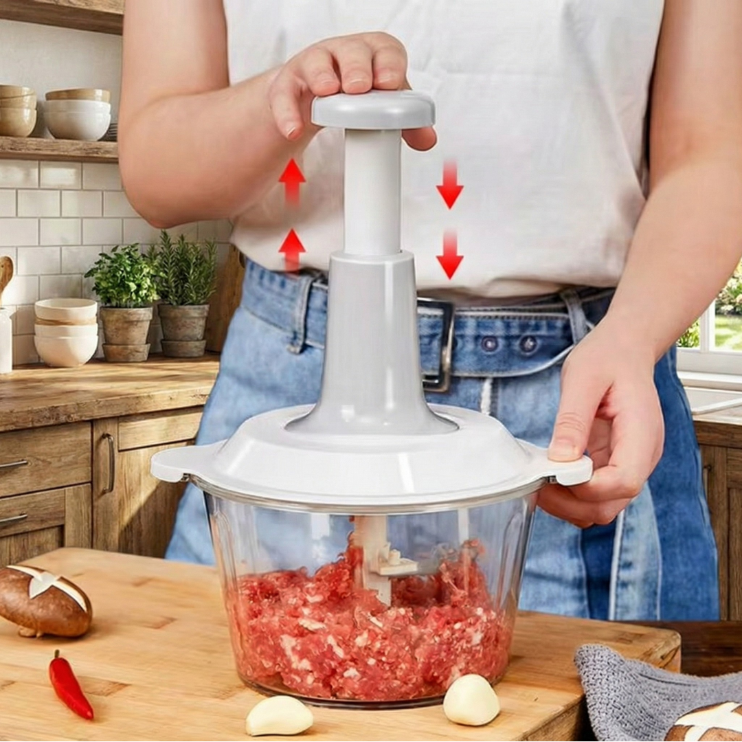 TritaChef 4D™ – Tritatutto Manuale a Pressione (Lame Inox)