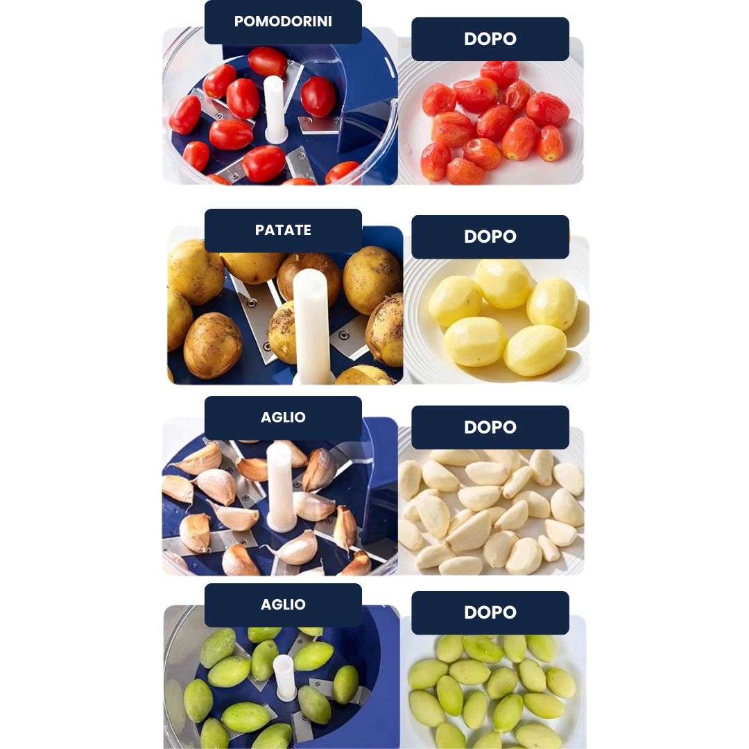 Sbuccia Facile - Pelafrutta e verdura automatico. Sbucciatura senza sforzo