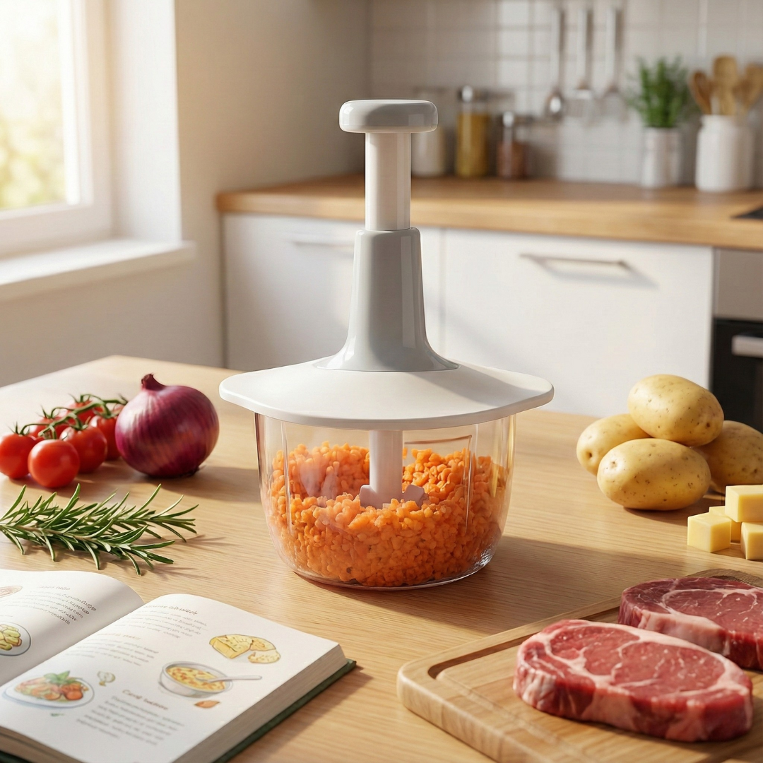 TritaChef 4D™ – Tritatutto Manuale a Pressione (Lame Inox)