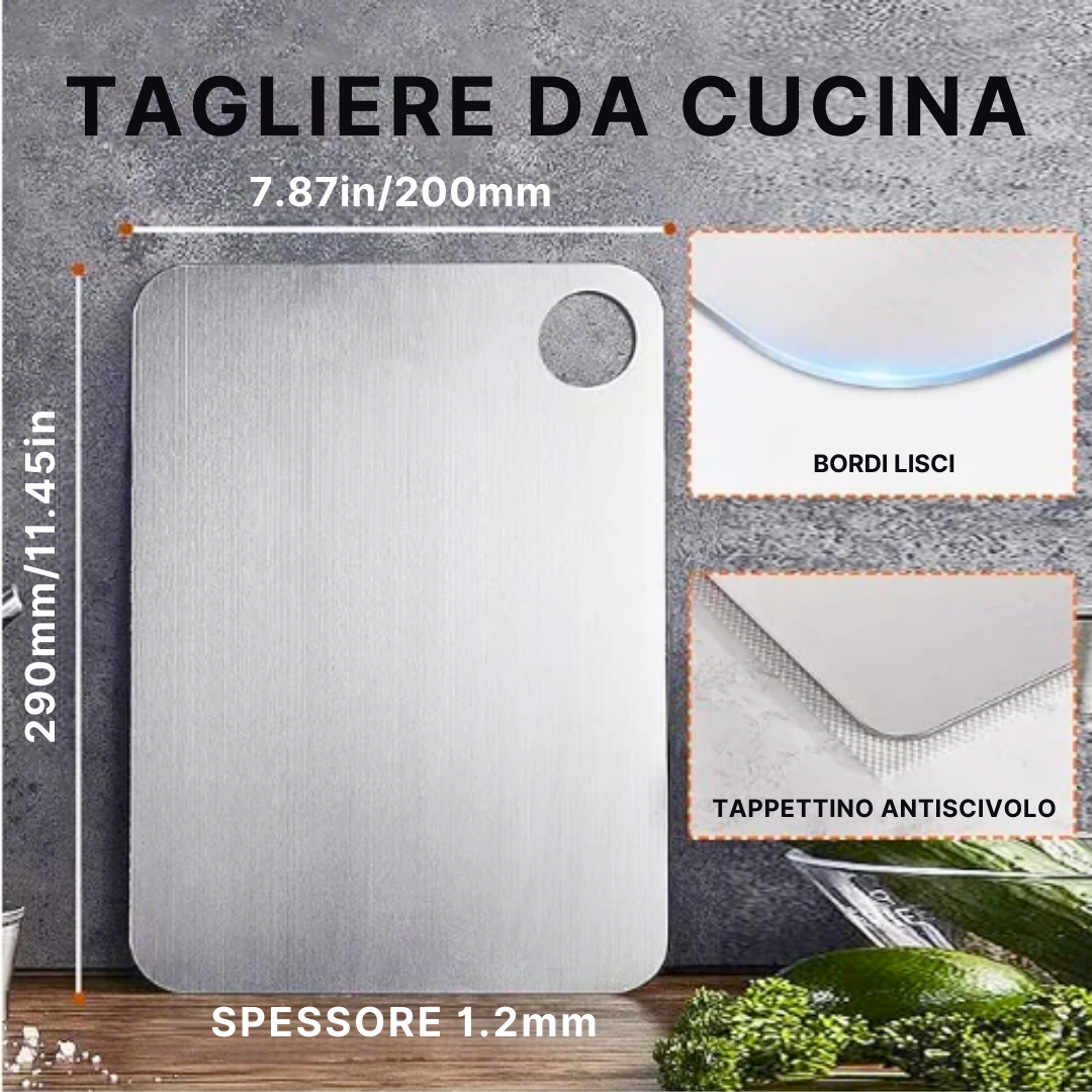 PureSteel™ – Il Tagliere in Acciaio Inox Antibatterico