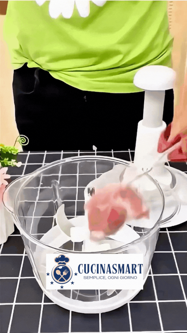 TritaChef 4D™ – Tritatutto Manuale a Pressione (Lame Inox)